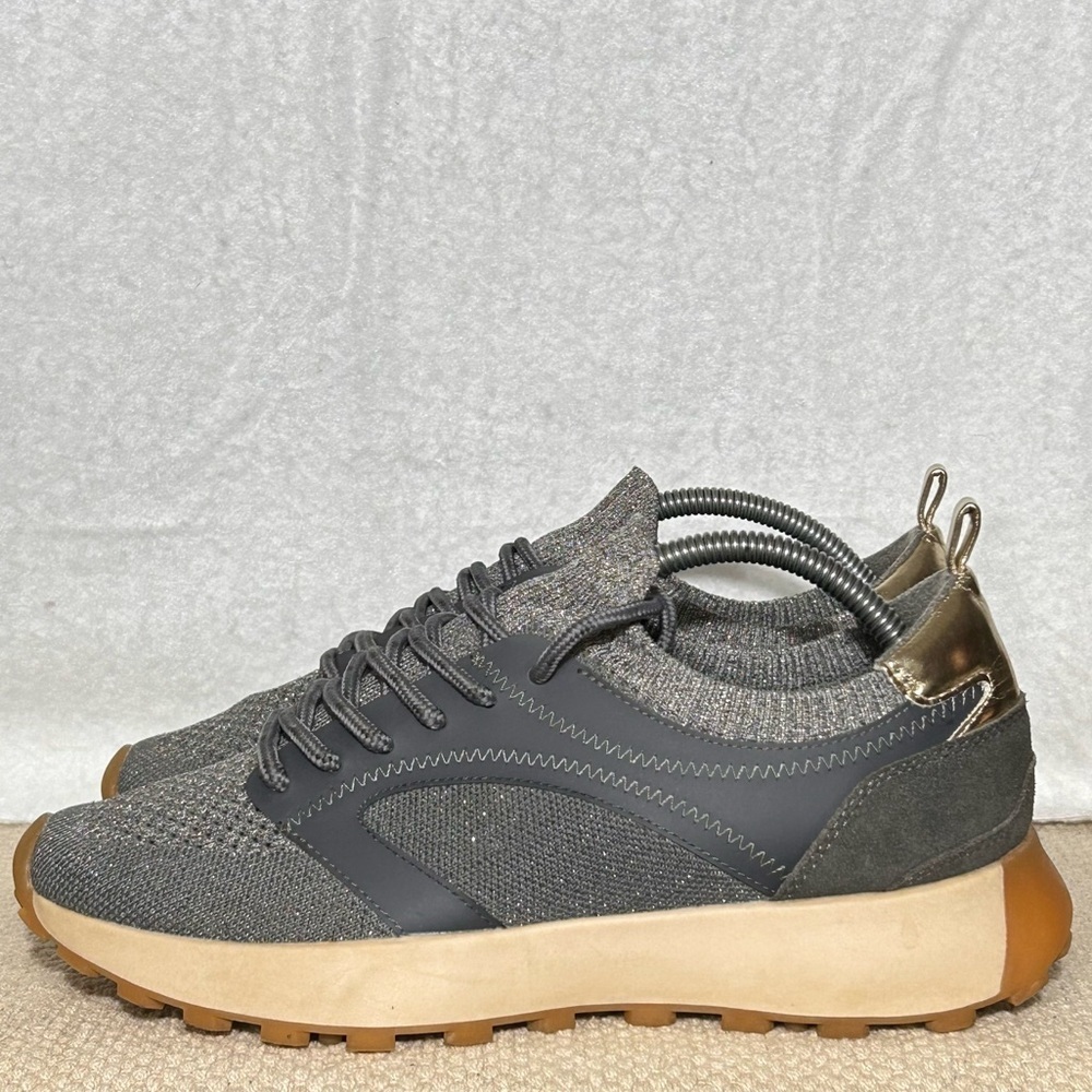 Steve Madden Womens Grey Wealthy Knit Casual Fashion Sneakers Shoes SZ 9M - Picture 2 of 11